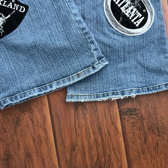 VINTAGE NFL Patch Jeans Oakland, Houston NY Le More sz 15 - Picture 6 of 8